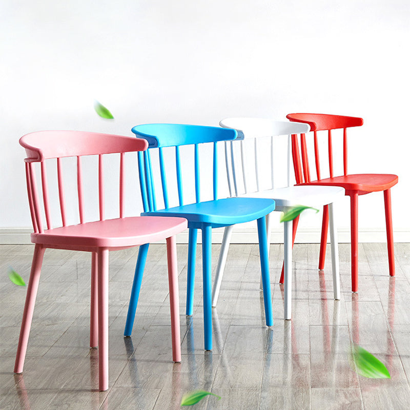 Mid-Century Curved Plastic Open-Back Dining Chair