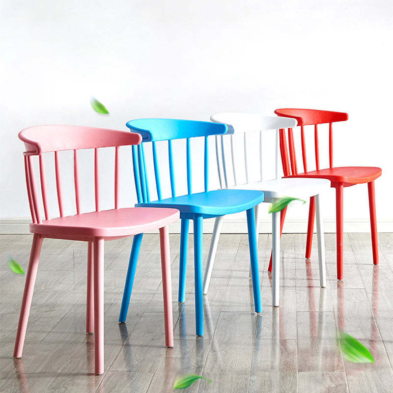 Mid-Century Curved Plastic Open-Back Dining Chair