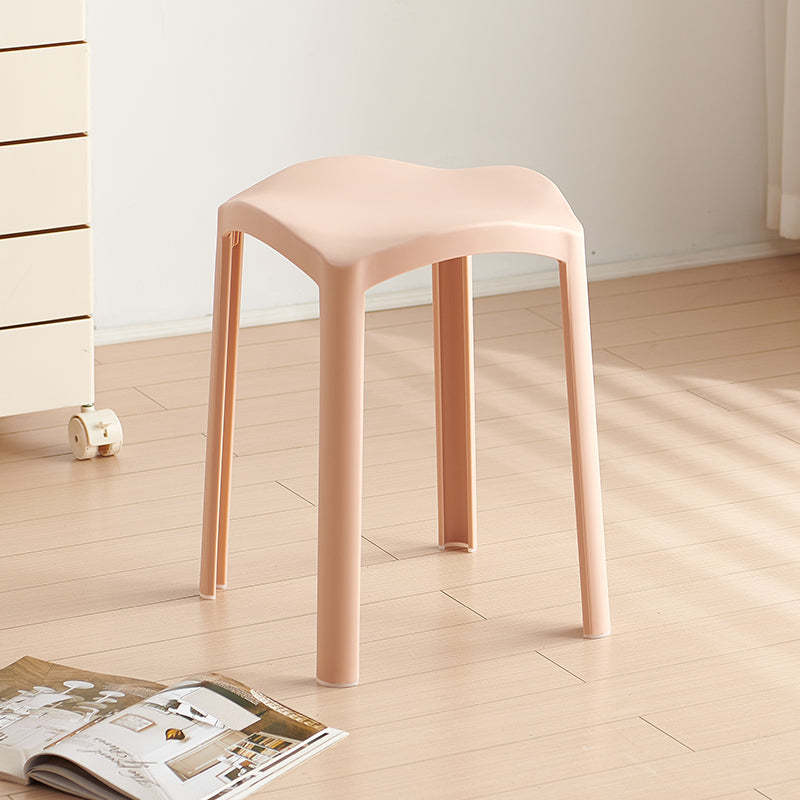 Scandinavian Corrugated Plastic Stackable Vanity Stool — Ginger Yellow