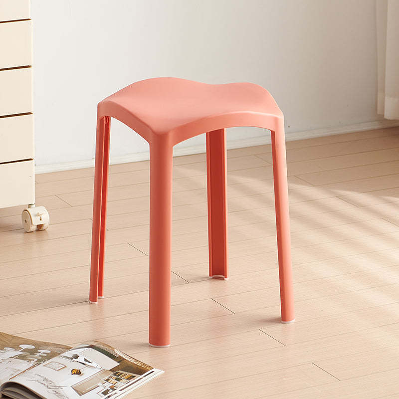 Scandinavian Corrugated Plastic Stackable Vanity Stool — Dark Blue