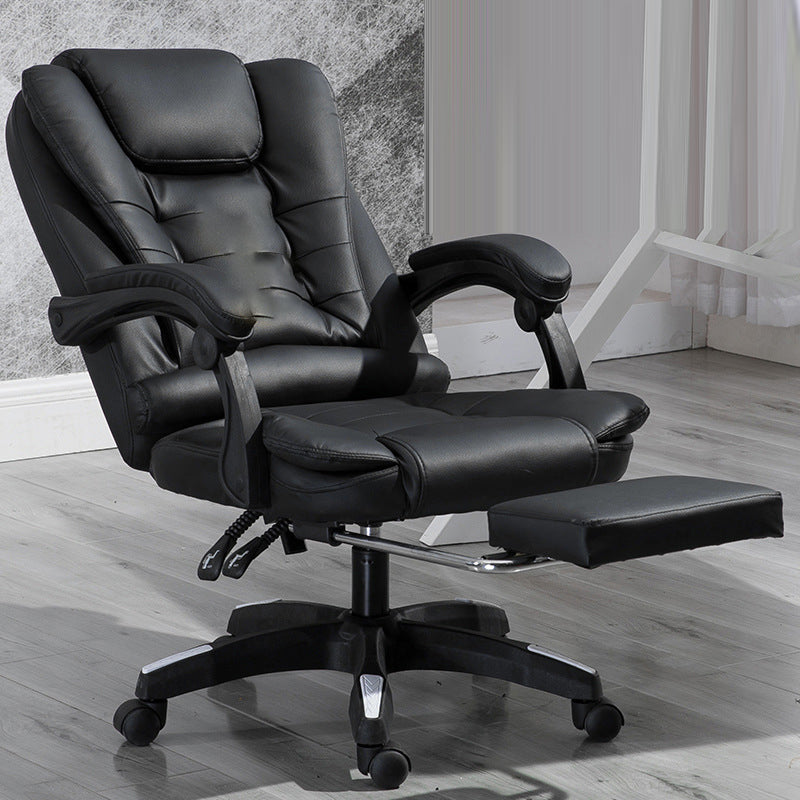Minimalist Leather Steel Rotatable Lift Massage Desk Chair
