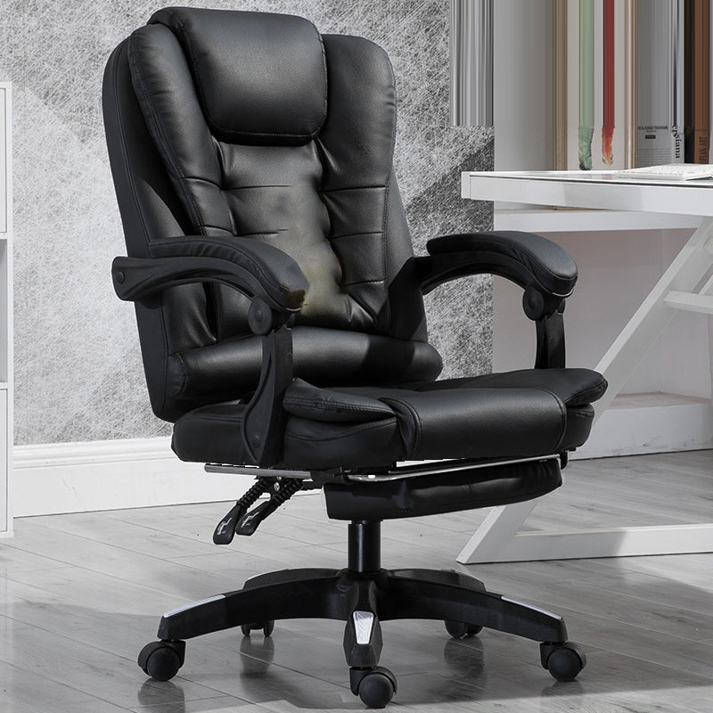Minimalist Leather Steel Rotatable Lift Massage Desk Chair