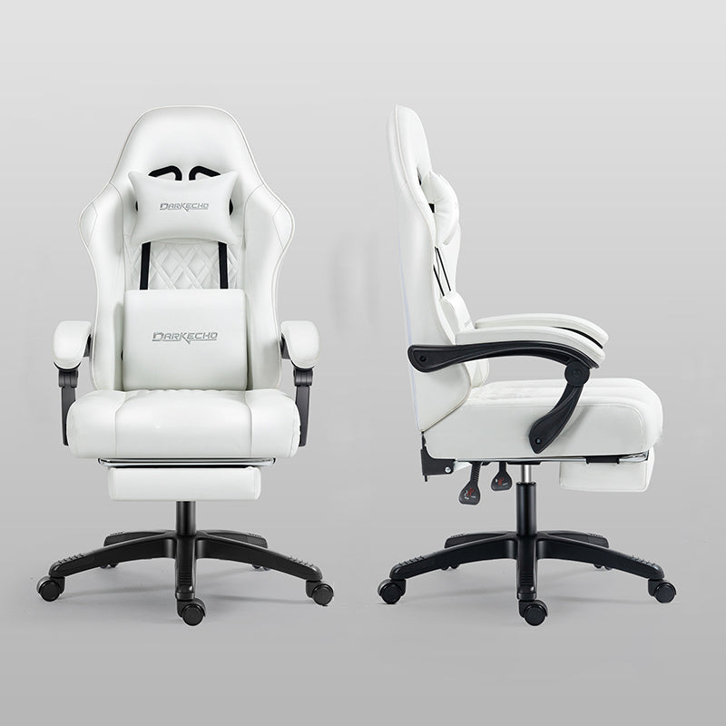 Minimalist Swivel Liftable Nylon Leather Desk Chair — Black & Leather