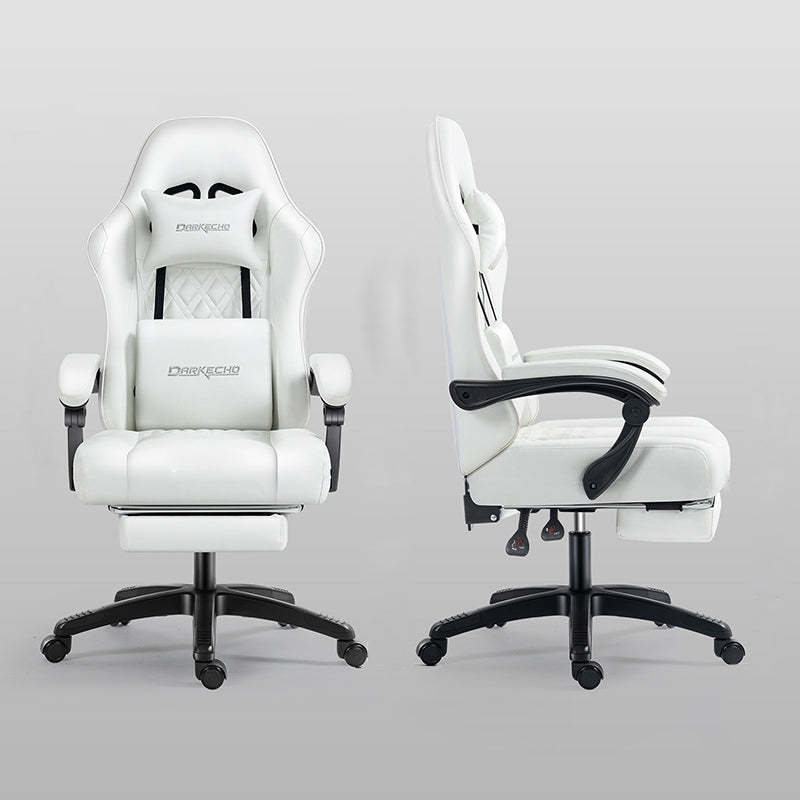 Minimalist Swivel Liftable Nylon Leather Desk Chair — Black & Leather