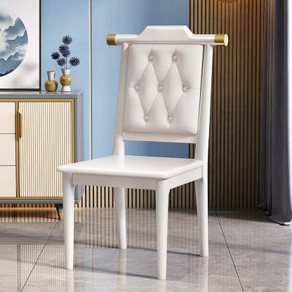 Chinese Wood Leather Dining Chair