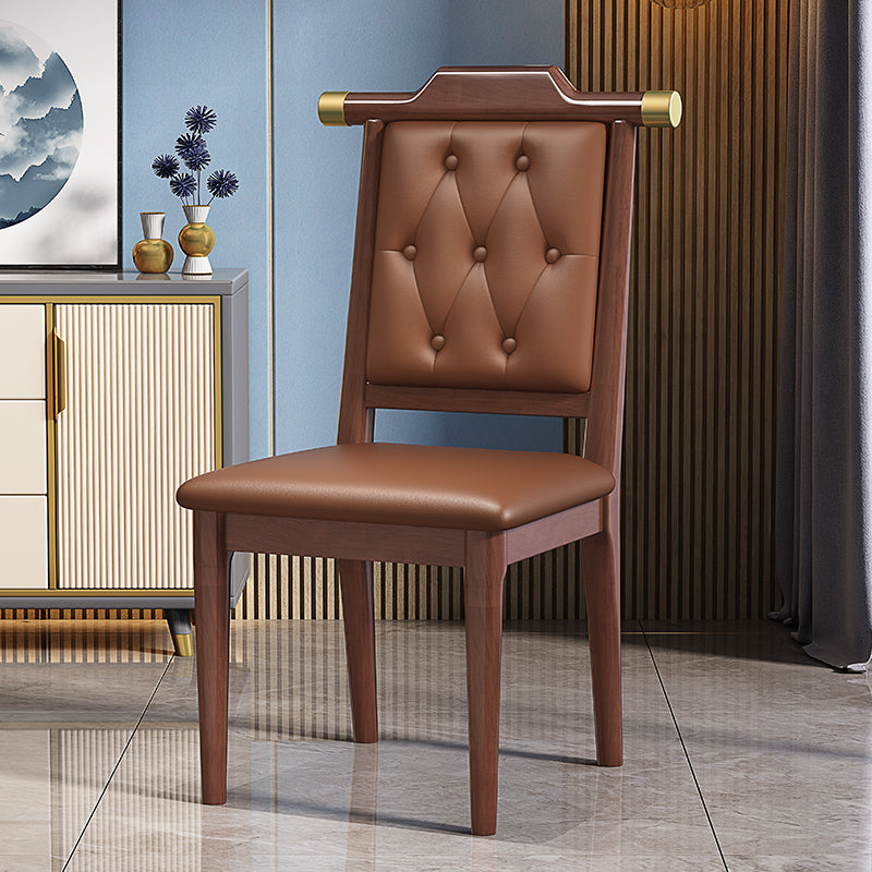 Chinese Wood Leather Dining Chair
