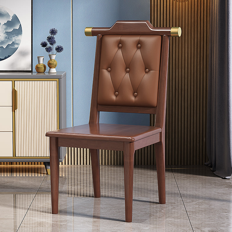 Chinese Wood Leather Dining Chair