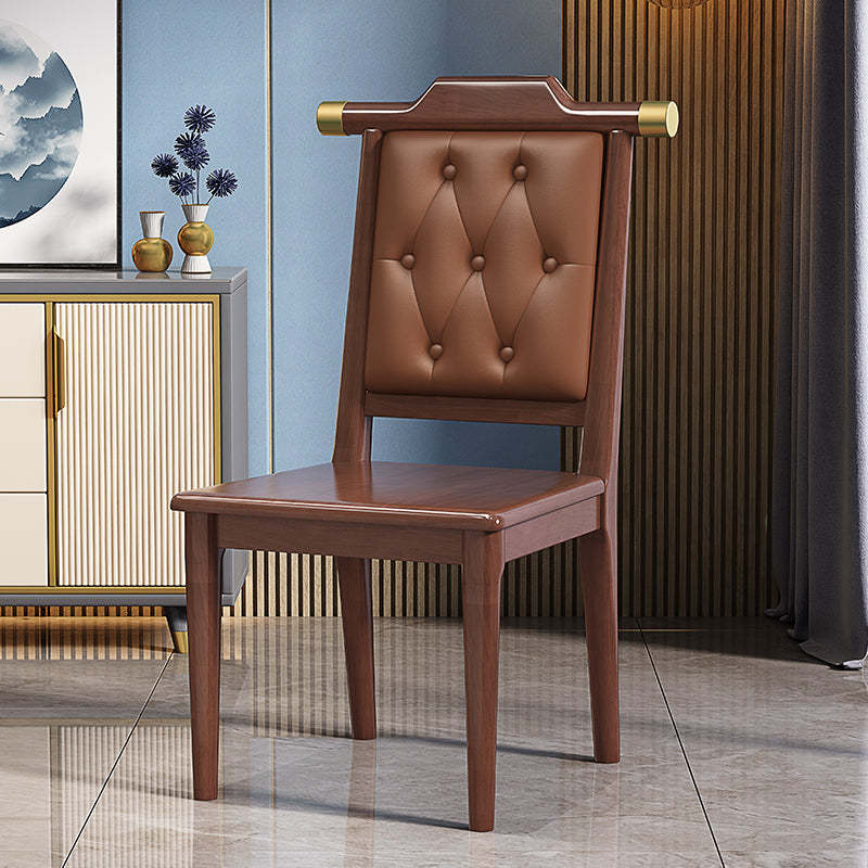 Chinese Wood Leather Dining Chair