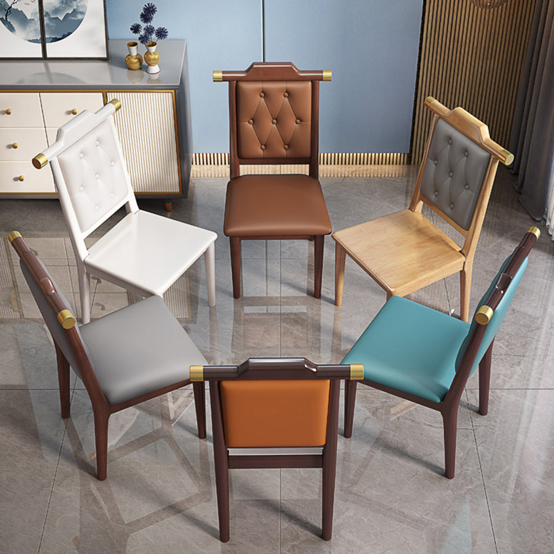 Chinese Wood Leather Dining Chair