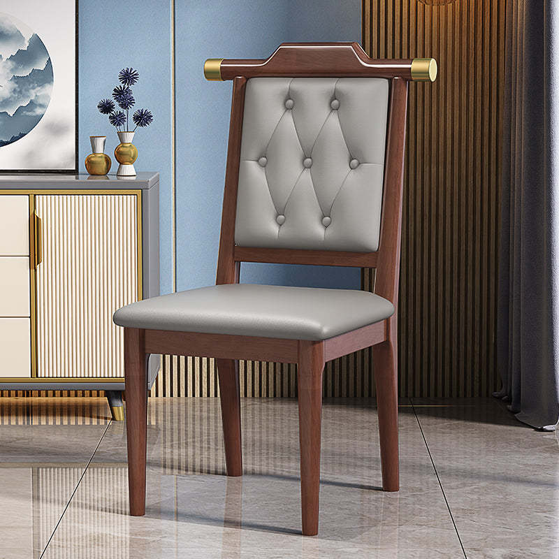 Chinese Wood Leather Dining Chair