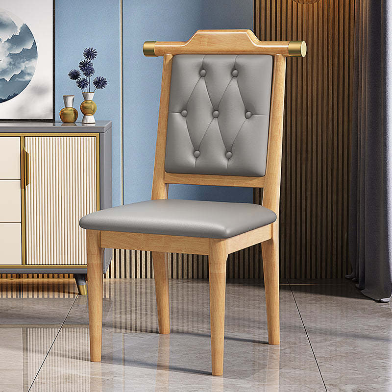 Chinese Wood Leather Dining Chair