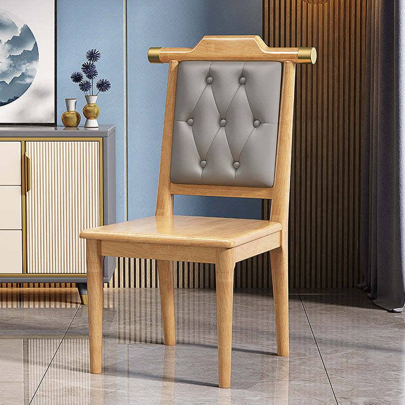 Chinese Wood Leather Dining Chair