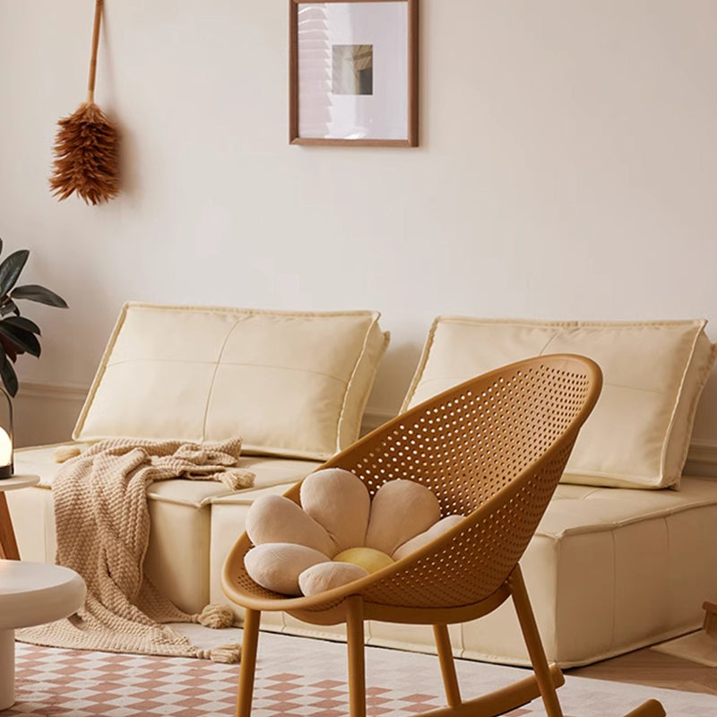 Minimalist Hollowed Oval Plastic Rocking Chair