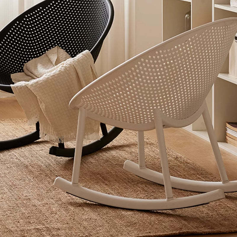 Minimalist Hollowed Oval Plastic Rocking Chair