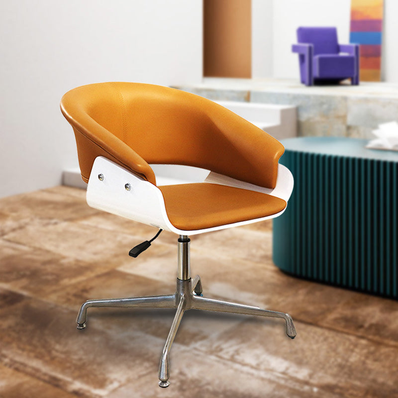 Minimalist Wood Leather Liftable Desk Chair