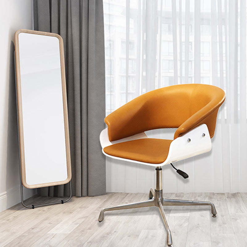 Minimalist Wood Leather Liftable Desk Chair