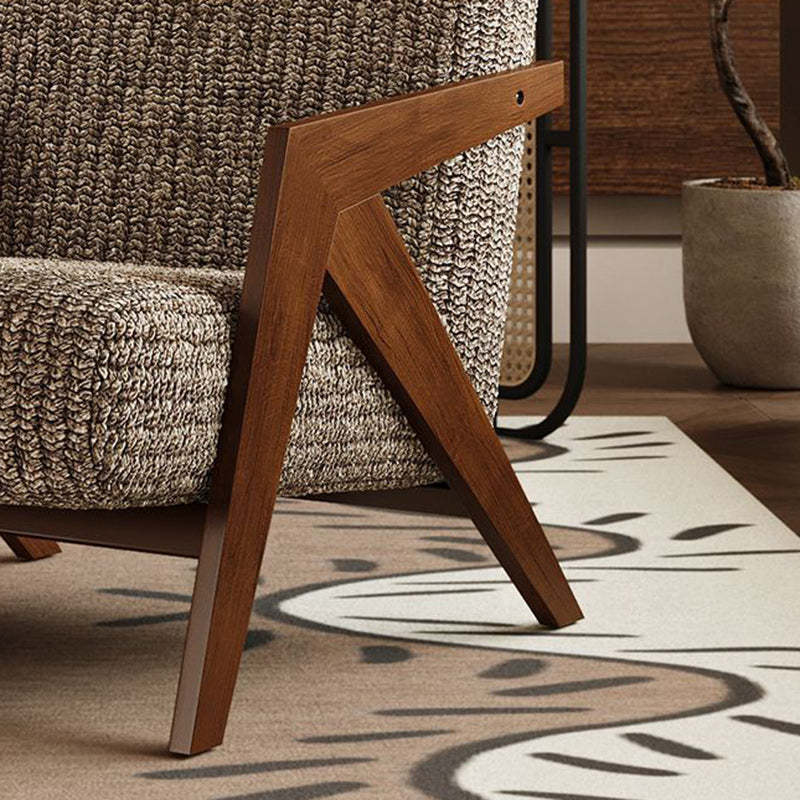 Vintage Wood Fabric Accent Chair