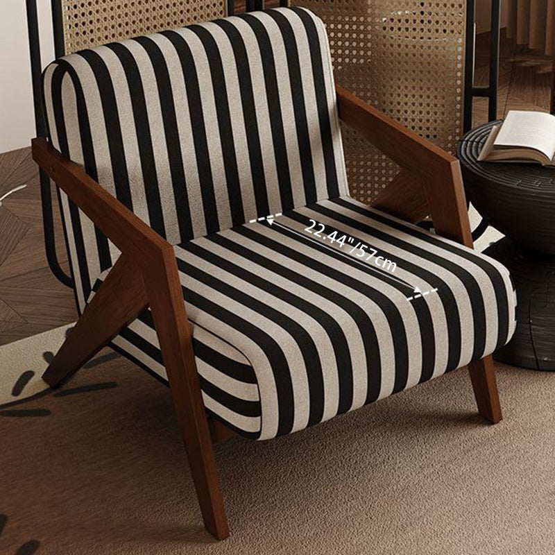 Vintage Wood Fabric Accent Chair