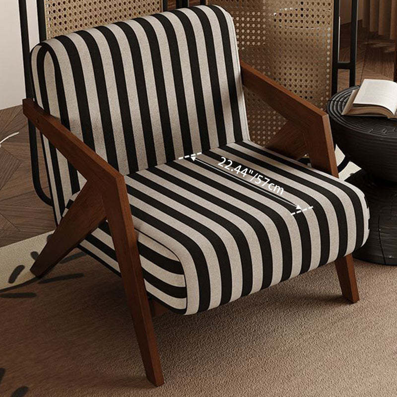 Vintage Wood Fabric Accent Chair