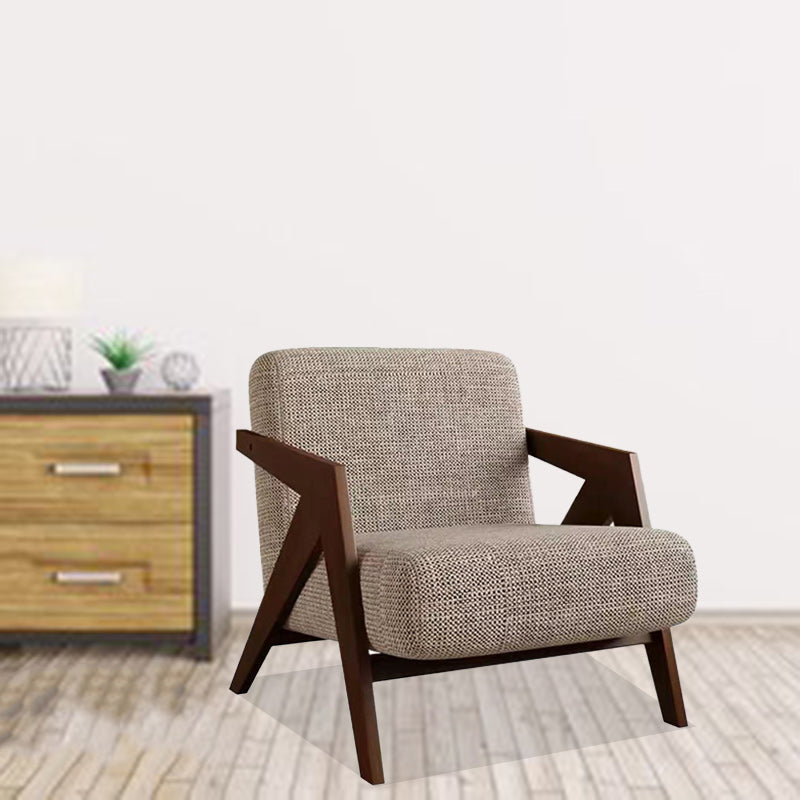 Vintage Wood Fabric Accent Chair