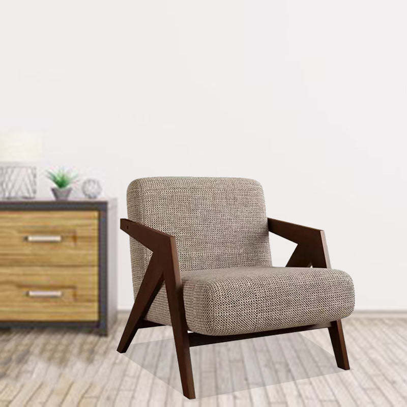 Vintage Wood Fabric Accent Chair