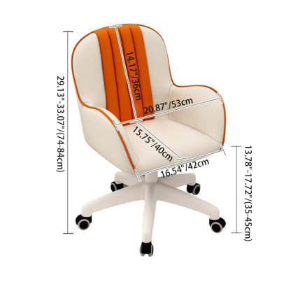 Scandinavian Liftable Swivel PU Leather Desk Chair — Nylon / Green