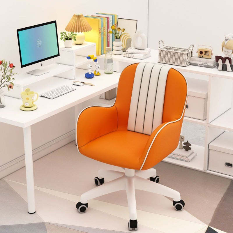 Scandinavian Liftable Swivel PU Leather Desk Chair