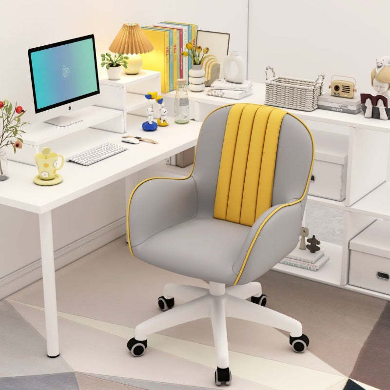 Scandinavian Liftable Swivel PU Leather Desk Chair