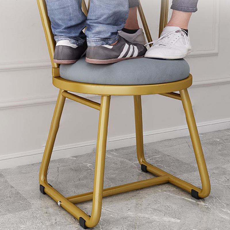 Modern Art Deco Rhombus Metal Velvet Chair