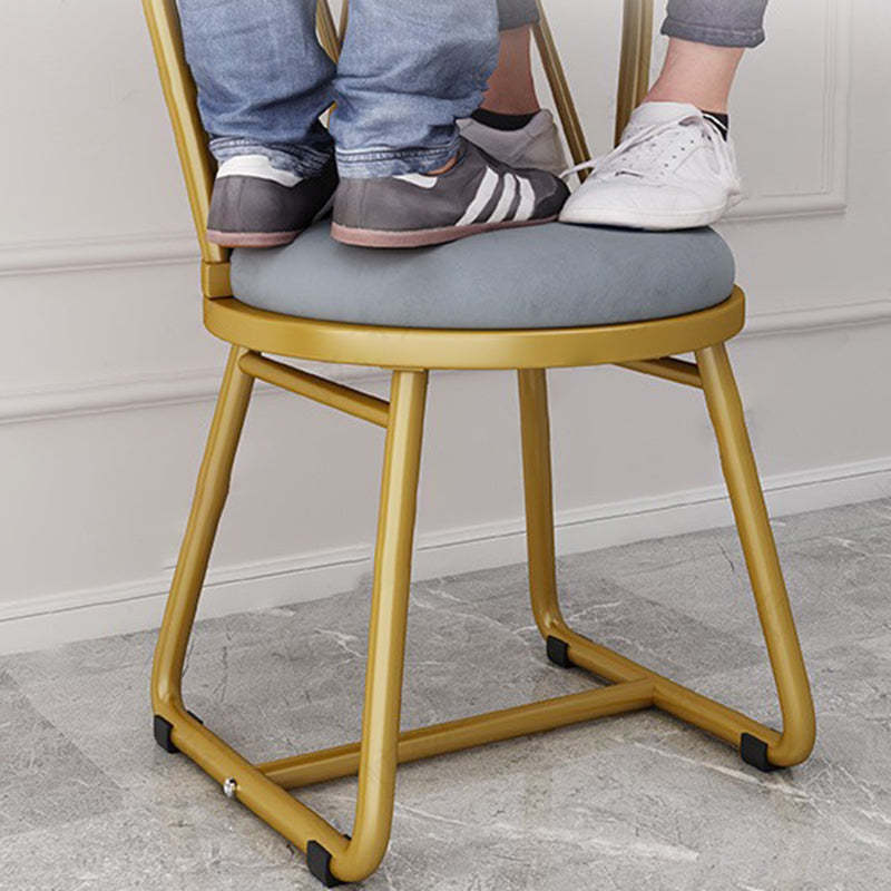 Modern Art Deco Rhombus Metal Velvet Chair
