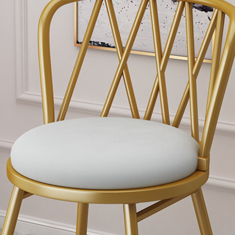 Modern Art Deco Rhombus Metal Velvet Chair