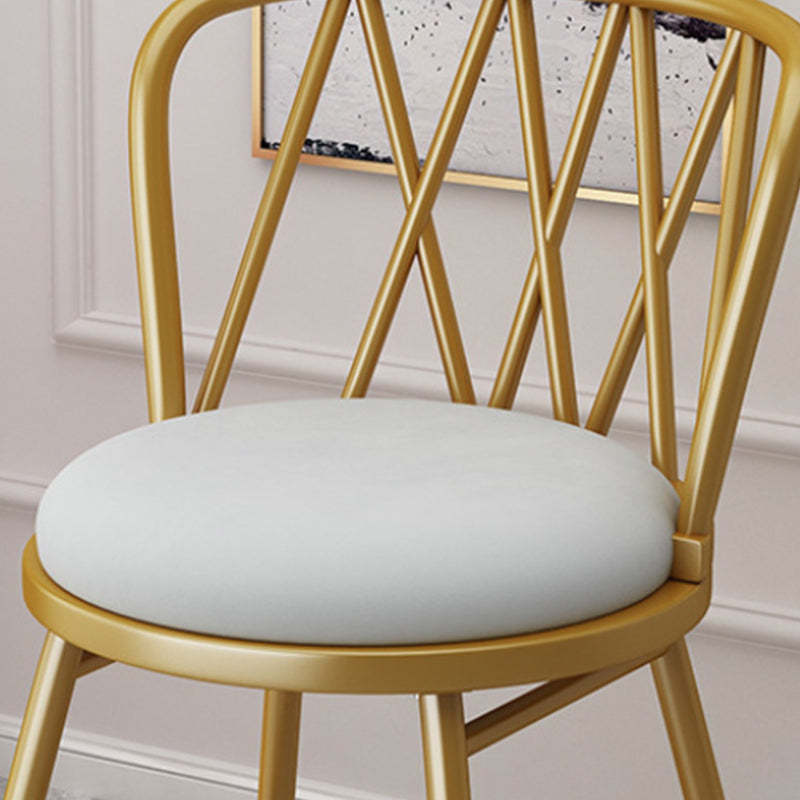 Modern Art Deco Rhombus Metal Velvet Chair