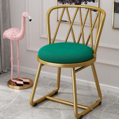 Modern Art Deco Rhombus Metal Velvet Chair