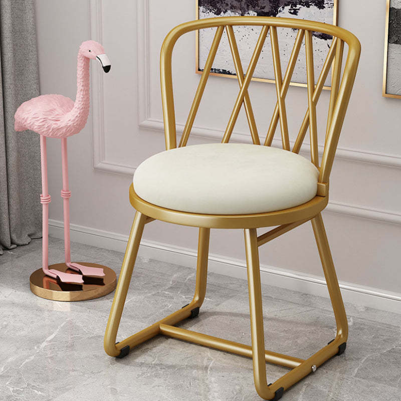 Modern Art Deco Rhombus Metal Velvet Chair