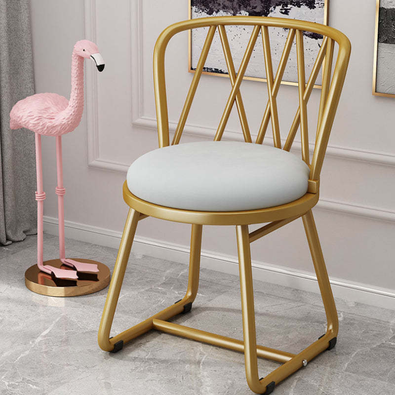 Modern Art Deco Rhombus Metal Velvet Chair