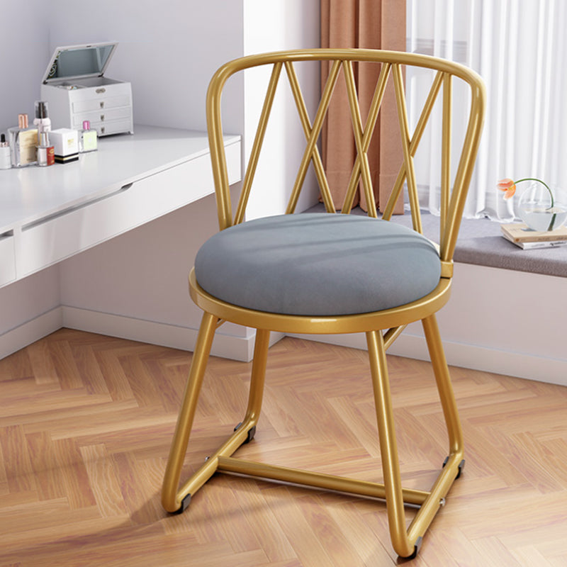 Modern Art Deco Rhombus Metal Velvet Chair