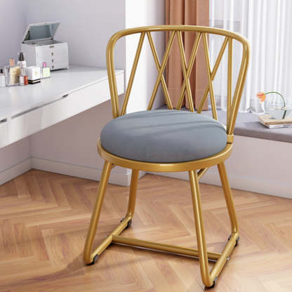 Modern Art Deco Rhombus Metal Velvet Chair