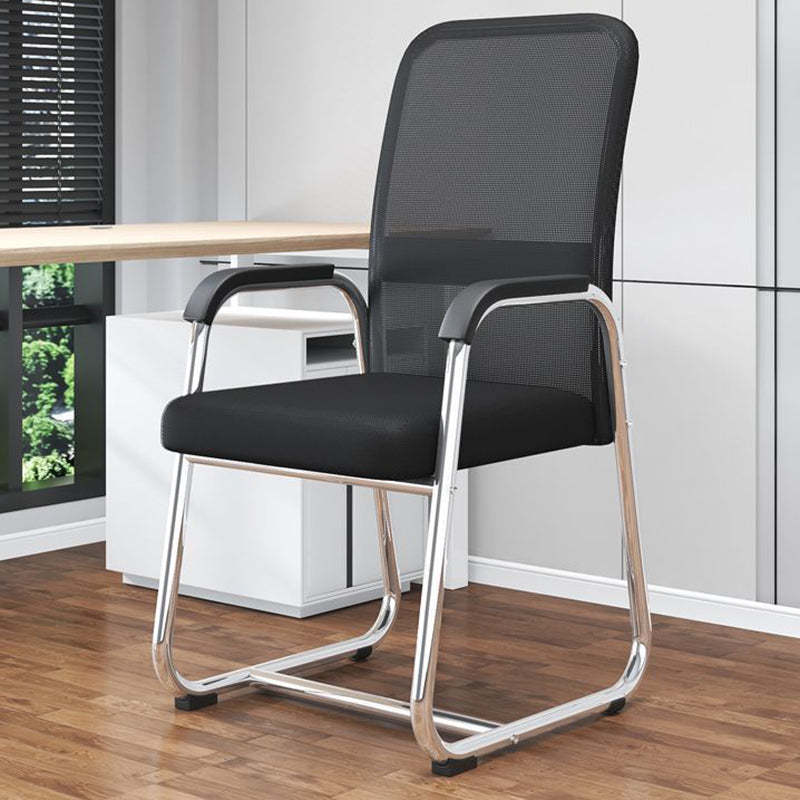 Minimalist Steel Mesh Desk Armchair — Black