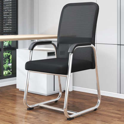 Minimalist Steel Mesh Desk Armchair — Black