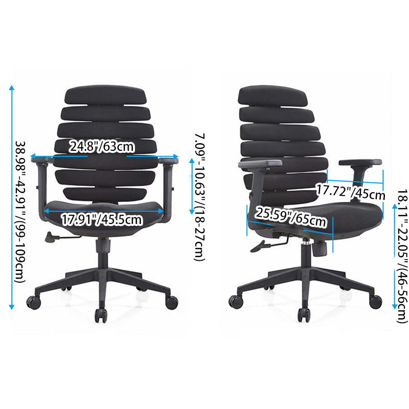 Minimalist Fabric Fishbone Swivel Lift Desk Chair