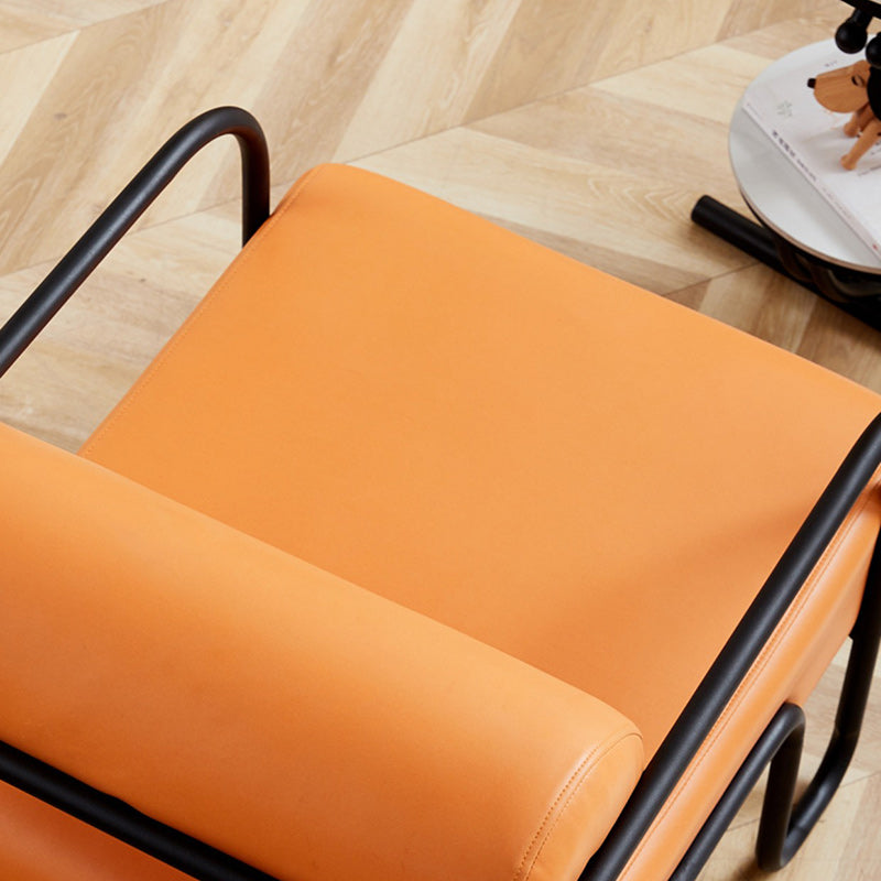 Minimalist Cylinder Metal Fabric Accent Chair