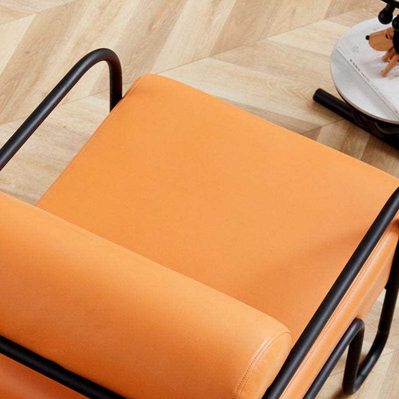 Minimalist Cylinder Metal Fabric Accent Chair