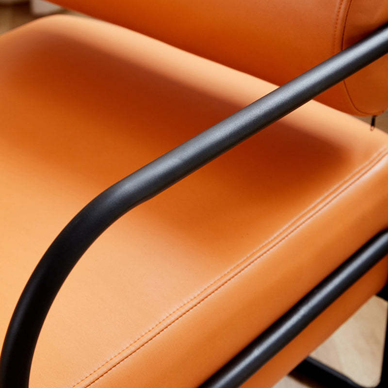 Minimalist Cylinder Metal Fabric Accent Chair