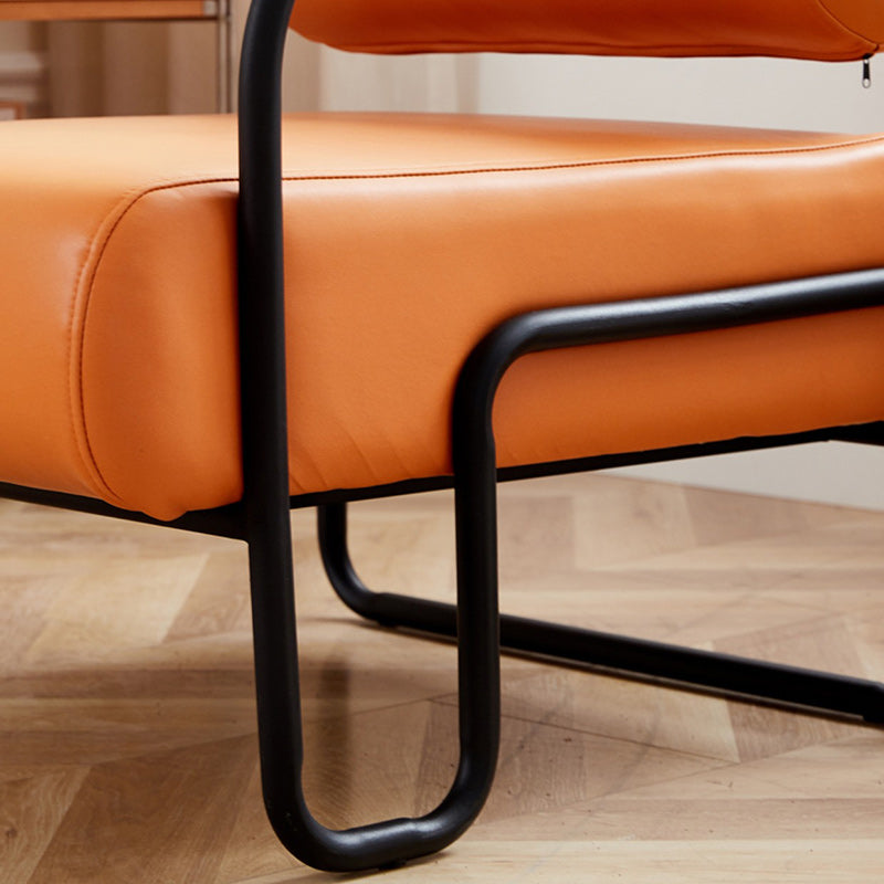 Minimalist Cylinder Metal Fabric Accent Chair