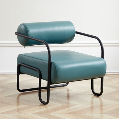 Minimalist Cylinder Metal Fabric Accent Chair