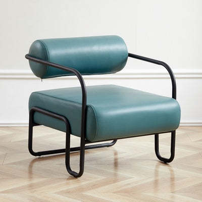 Minimalist Cylinder Metal Fabric Accent Chair