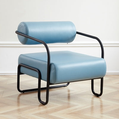 Minimalist Cylinder Metal Fabric Accent Chair