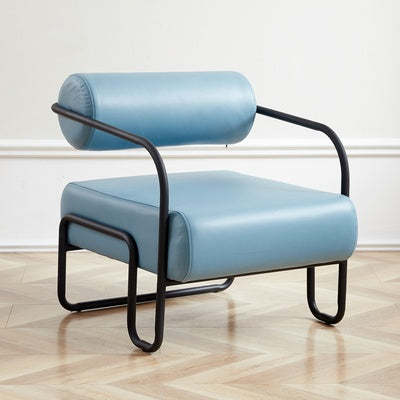Minimalist Cylinder Metal Fabric Accent Chair