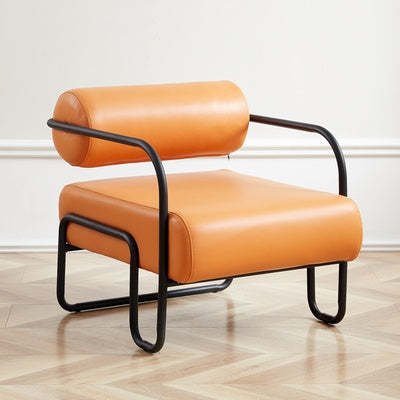 Minimalist Cylinder Metal Fabric Accent Chair