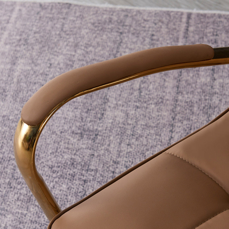 Modern Liftable Swivel Leather Steel Desk Chair